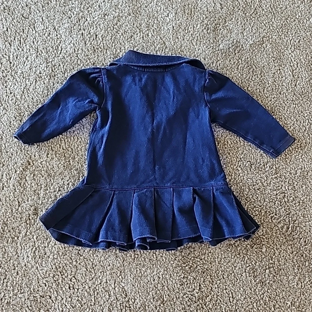 Ralph Lauren Navy Blue Long Sleeve Dress 9 Months